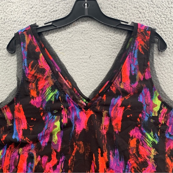 Halogen Black Mult Cloud Wash Floral Print Sleeveless Blouse Tank Top Women’s XL - Picture 5 of 10